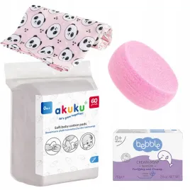 zestaw-pielegnacyjny-dla-niemowlat-mydlo-waciki-pieluszka-gabka