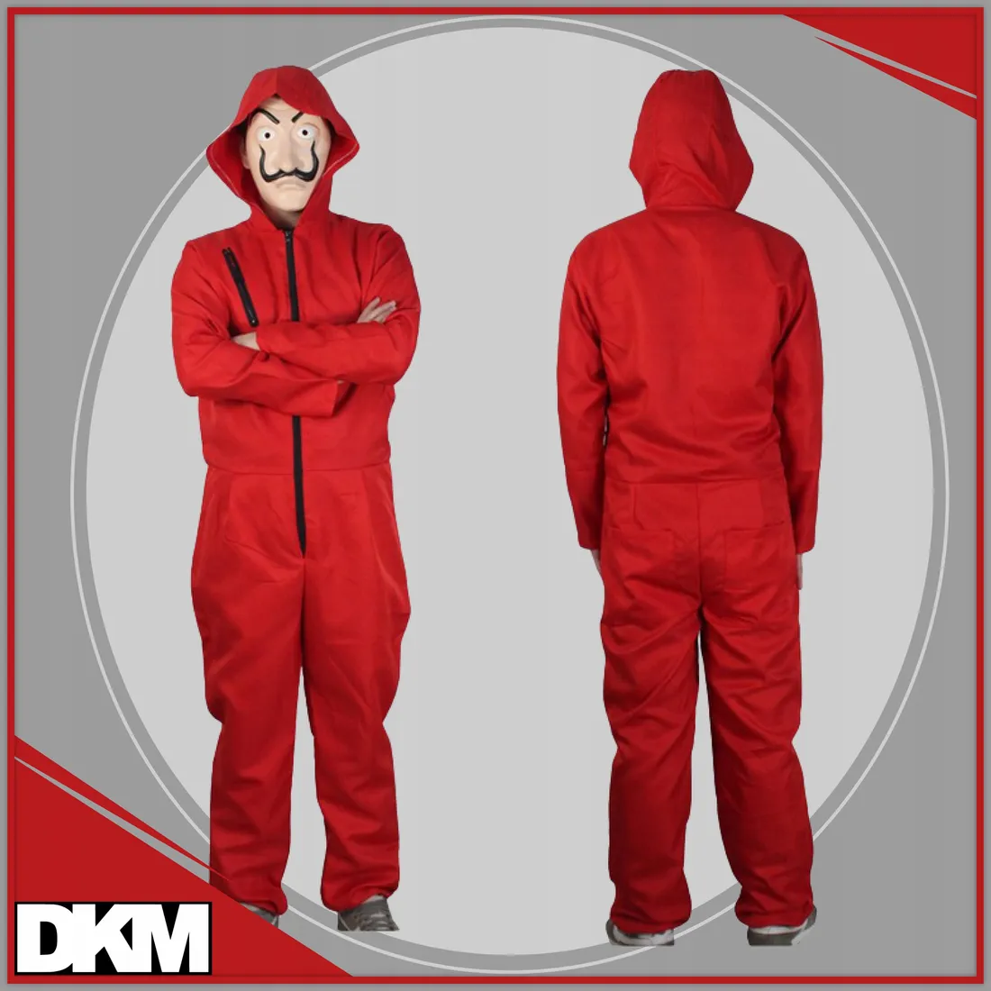 STRÓJ MASKA LA CASA DOM Z PAPIERU BELLA CIAO PRZEBRANIE SALVADOR