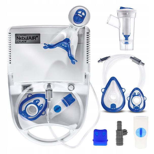 ﻿INHALATOR DLA DZIECI PNEUMATYCZNO-TŁOKOWY FLAEM NEBULAIR+ NEBULIZATOR RF7