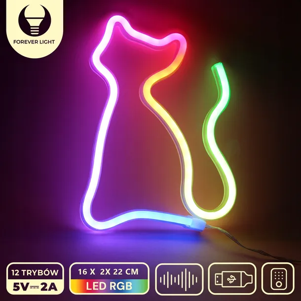 neon-led-rgb-kot-flrn03-pilot-forever-light-barwa-swiatla-wielokolorowy