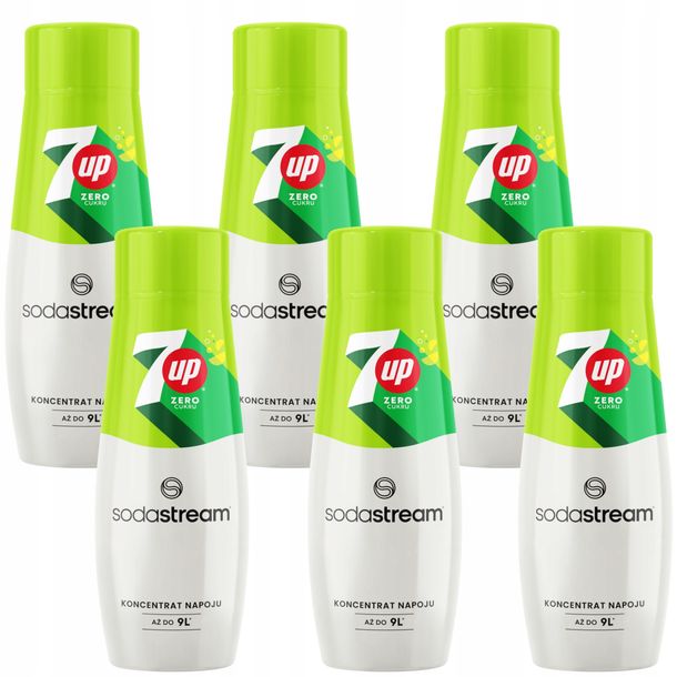 ﻿SYROP NAPÓJ DO SATURATORA KONCENTRAT SODASTREAM 7UP BEZ CUKRU ZERO 6X 440ML