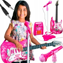 duza-gitara-elektryczna-dla-dzieci-mikrofon-piecyk-statyw-wzmacniacz-rozowa