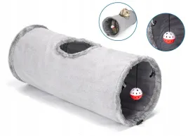 tunel-dla-kotow-zamszowy-aksamit-z-dzwoneczkiem-pileczka-60-cm-skladany