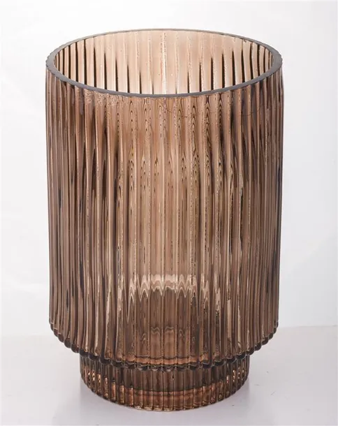 wazon-szklana-tuba-ozdobiona-brazowa-wys-18cm-stan-nowy