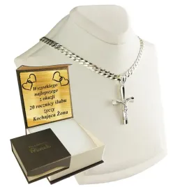 lancuszek-srebrny-meski-925-pancerka-380mm-z-krzyzykiem-grawer-gratis