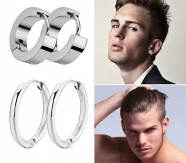 kolczyki-meskie-srebrne-2-pary-kolka-10-mm-huggie-stal-chirurgiczna