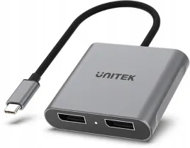 unitek-v1404a-adapter-usb-c-na-2x-port-dp-1-4-8k-60hz