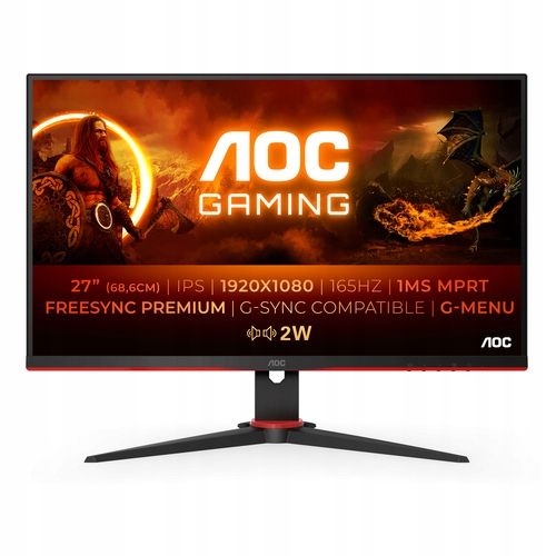 ﻿Monitor AOC 27 27G2SPAE/BK VGA 2xHDMI DP głośniki