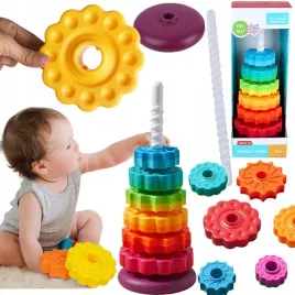 duza-wieza-zakrecona-piramidka-sensoryczna-teczowa-spirala-ukladanka-sorter