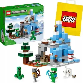 lego-minecraft-21243-klocki-lodowa-jaskinia-domek-osniezone-szczyty