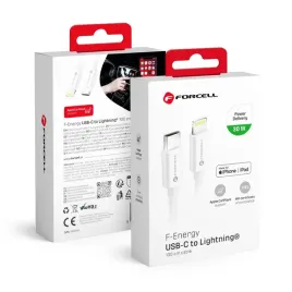 forcell-f-energy-c901-kabel-typ-c-do-lightning-mfi-pd-3a-30w-1-m-bialy