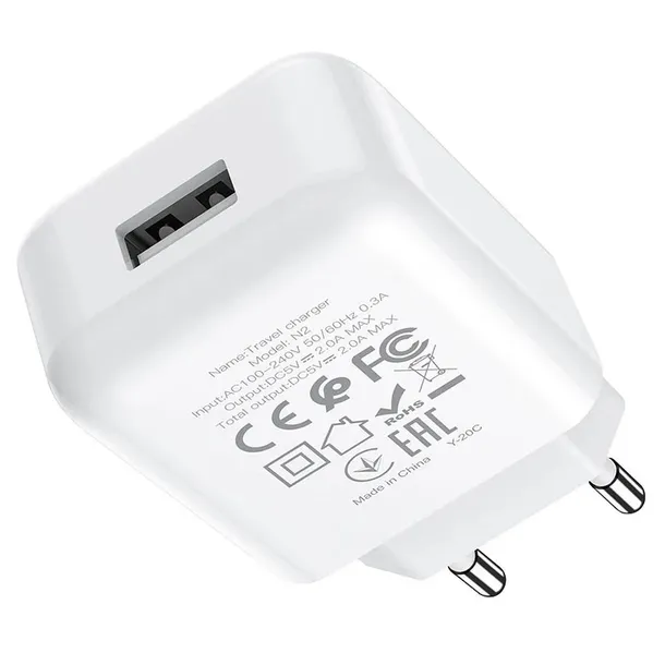 hoco-ladowarka-sieciowa-usb-a-kabel-usb-a-do-lightning-2a-n2-biala-kolor-bialy