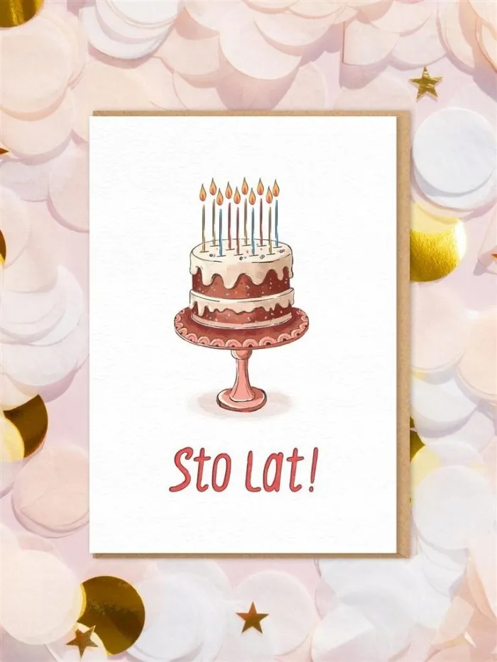 karnet-urodziny-tort-sto-lat