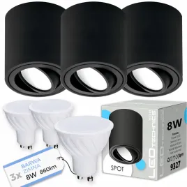 3x-spot-oprawa-natynkowa-halogenowa-tuba-ruchoma-gu10-8w-zimna-zarowka-led