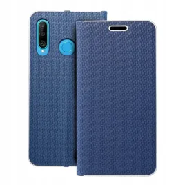 etui-z-klapka-kabura-luna-book-carbon-do-huawei-p30-lite-niebieskie