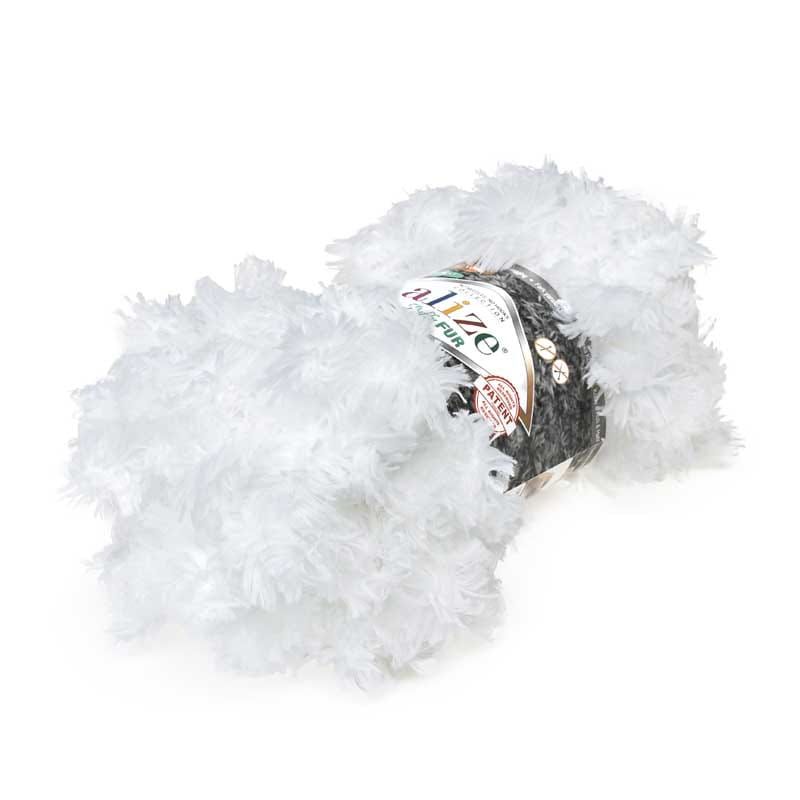 Promocja ﻿Włóczka Puffy Fur 6100 Biały wyprzedaż przecena