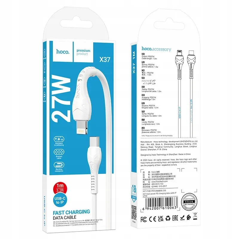 hoco-kabel-typ-c-do-lightning-pd-27w-x37-1-m-bialy