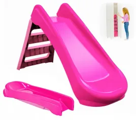 zjezdzalnia-dla-dzieci-130-cm-skladana-duza-rozowa-slizgawka-pink