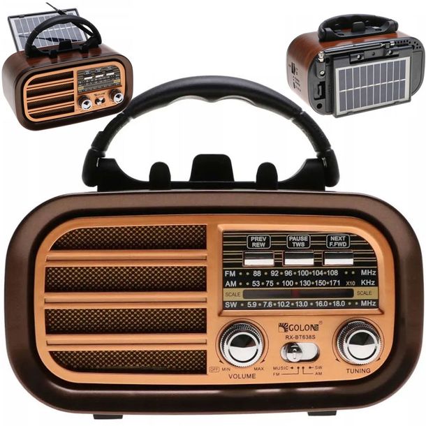PRZENOŚNE RADIO KUCHENNE BUDOWALNE MICRO SD USB BLUETOOTH PANEL SOLARNY