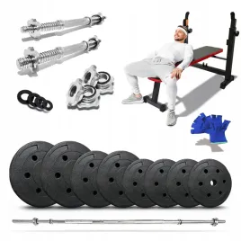 lawka-treningowa-gryf-prosty-180cm-25-hantle-bitumiczne-talerze-bitumiczne