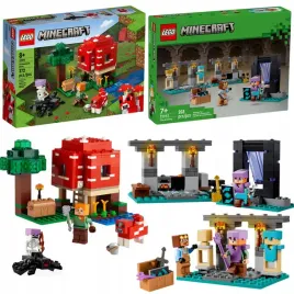 lego-minecraft-dom-w-grzybie-21179-zbrojownia-21252-maincraft-figurki