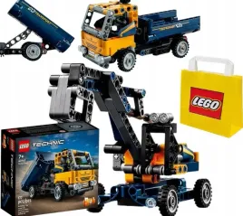 lego-technic-ladowarka-samochod-ciezarowy-wywrotka-kiper-2w1-nowy-torba