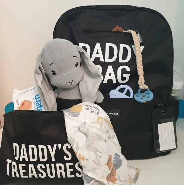 plecak-daddy-bag-backpack-czarny-childhome-stan-nowy