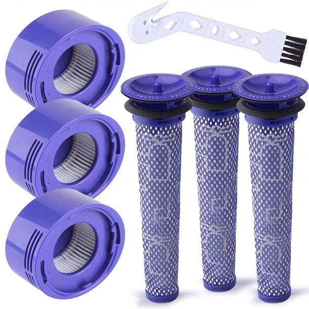﻿6x FILTR ZMYWALNY ZESTAW FILTRÓW HEPA DO ODKURZACZA ODKURZACZY DYSON V7 V8