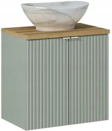 comad-line-reed-green-szafka-60-cm-podumywalkowa-wiszaca-z-umywalka-zielona