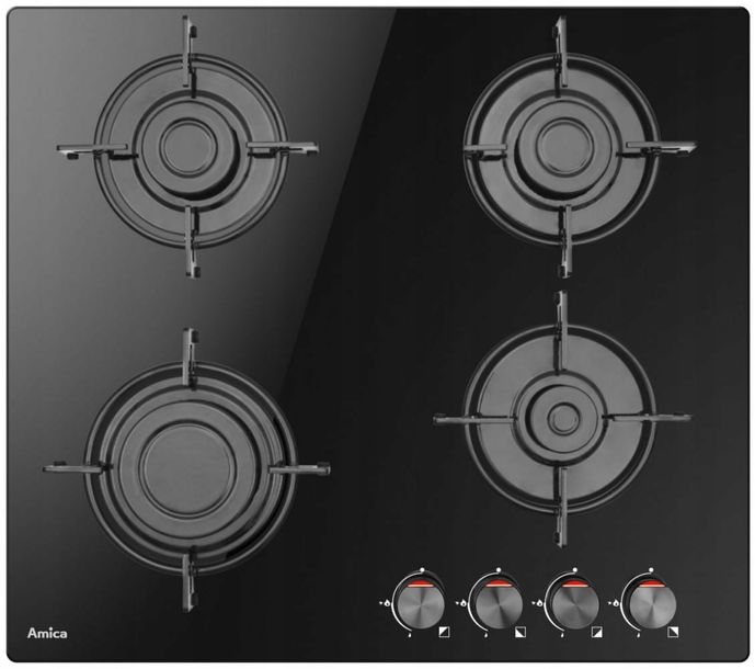 ﻿Amica PGCD6100BoB Płyta gazowa na szkle