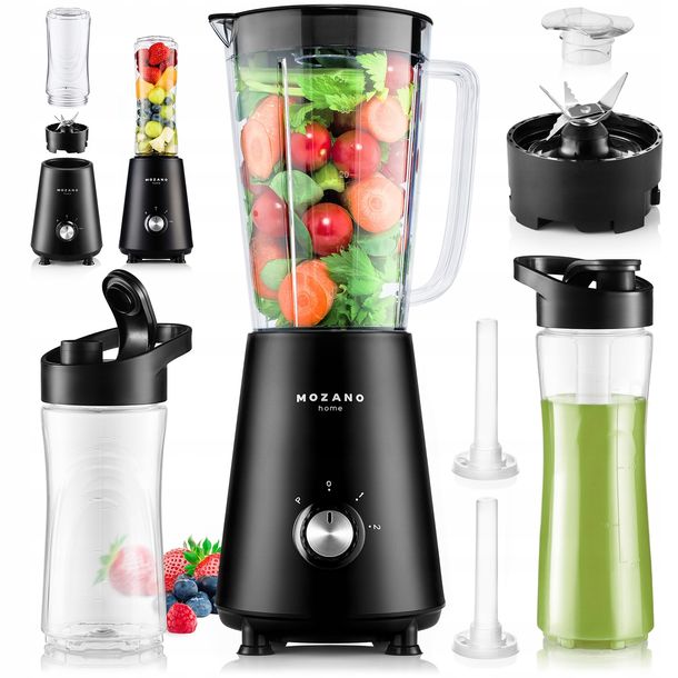 ﻿BLENDER KIELICHOWY DO KOKTAJLI SMOOTHIE 2 BIDONY + 2 WKŁADY CHŁODZĄCE 3w1-Zdjęcie-0