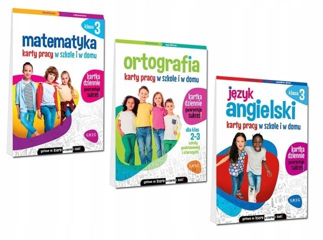 Zestaw Trzeciaki karty pracy klasa 3 ortografia matematyka angielski
