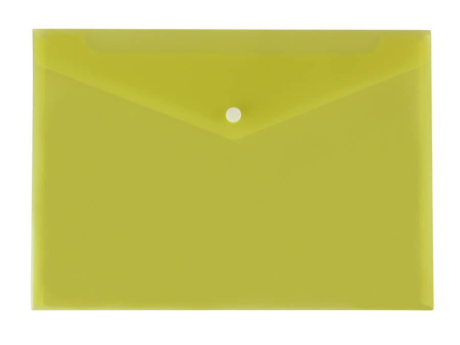 Teczka koperta na zatrzask A4 PP przezrocz żółta