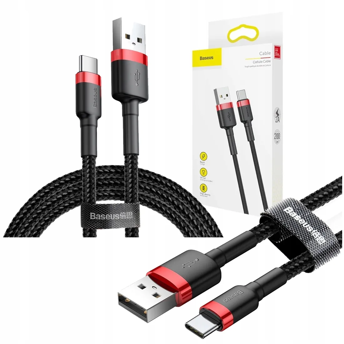 kabel-usb-c-typ-c-dlugi-2m-szybkie-ladowanie-qc-3-0-2a-200cm-baseus-stan-nowy