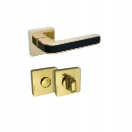 klamka-drzwiowa-kwadratowa-zlota-z-polyskiem-czarny-pasek-komplet-do-wc