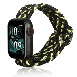 beline-pasek-apple-watch-textile-42-44-45-49mm-czarno-limonkowy-black-lime