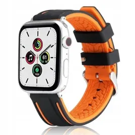 beline-pasek-apple-watch-solid-silicone-38-40-41mm-pomaranczowo-czarny-oran