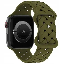 beline-pasek-apple-watch-silicone-woven-42-44-45-49mm-oliwkowy-oliver-box