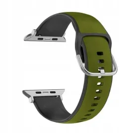 beline-pasek-apple-watch-silico-leather-42-44-45-49mm-zielono-czarny-green