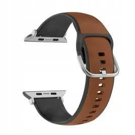 beline-pasek-apple-watch-silico-leather-42-44-45-49mm-brazowo-czarny-brown