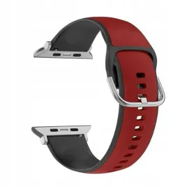 beline-pasek-apple-watch-silico-leather-38-40-41mm-czerwono-czarny-red-bla