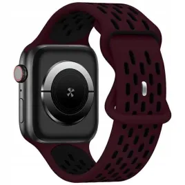 beline-pasek-apple-watch-new-sport-silicone-38-40-41mm-bordowo-czarny-wine