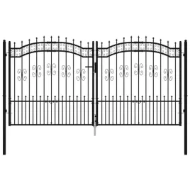 brama-z-grotami-czarna-305x198-cm-malowana-proszkowo-stal