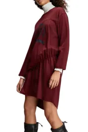 sukienka-damska-hilfiger-collection-oversize-bordowa