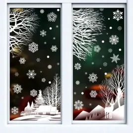 nalepki-bezklejowe-swiateczne-na-szyby-okno-dekoracja-sniezynki-las-zimowy