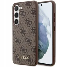 guess-guhcs23sg4gfbr-s23-s911-brazowy-brown-hard-case-4g-metal-gold-logo