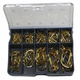 haczyki-wedkarskie-zestaw-100szt-10-rozm-zlote-z-oczkiem-kute-pudelko