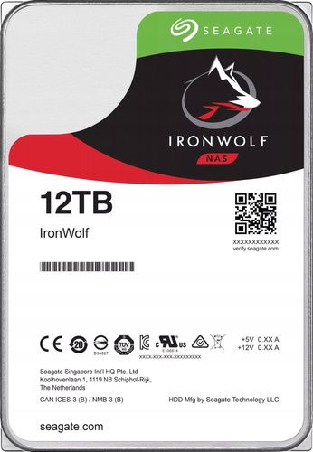 Dysk twardy Seagate IronWolf 3.5'' HDD 12TB 7200RPM SATA 6Gb/s 256MB | ST12