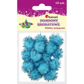 pompony-titanum-brokatowe-niebieskie-15-szt-18-mm