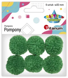 pompony-wloczkowe-titanum-zielone-6-szt-3-cm